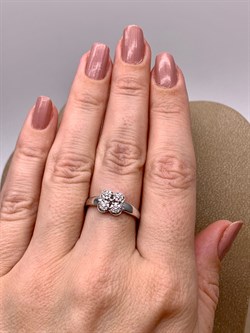 *Кольцо р.17,5 Белый бр цв Белое арт. 13302-200-231 вес 1,98 г - фото 314517