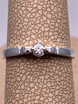 *Кольцо р.16,5 Белый бр цв Белое арт. 12801-200-233, вес 1,47 г - фото 314539