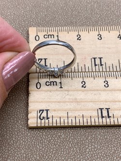 *Кольцо р.16,5 Белый бр цв Белое арт. 12801-200-233, вес 1,47 г - фото 314541