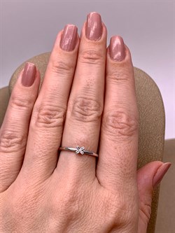 *Кольцо р.17,5 Белый бр цв Белое арт. 14194-200-302 вес 1,13 г - фото 314595