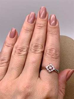 *Кольцо р.18 Белый бр цв Белое арт. 13250-200-143 вес 1,55 г - фото 314625