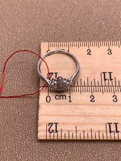 *Кольцо р.18 Белый бр цв Белое арт. 13250-200-143 вес 1,55 г - фото 314627