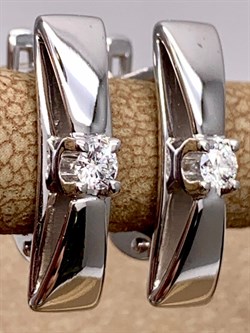 *Серьги Белый бр цв Белое арт. 23575-200-152 вес 4,4 г - фото 314663