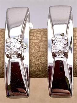 *Серьги Белый бр цв Белое арт. 23575-200-152 вес 4,4 г - фото 314664