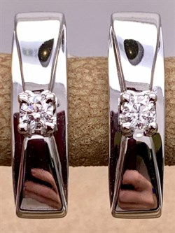 *Серьги Белый бр цв Белое арт. 23575-200-152 вес 4,4 г - фото 314666