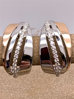 *Серьги Белый бр цв Белое и Красное арт. 23044-100-782 вес 4,93 г - фото 314672