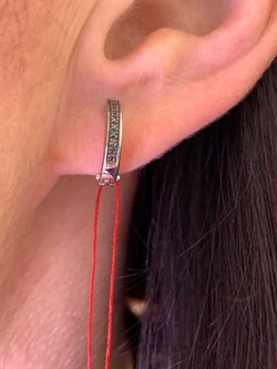 *Серьги Черный бр цв Белое арт. 2671-213-621 вес 1,82 г - фото 314683