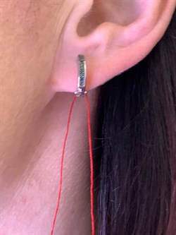 *Серьги Черный бр цв Белое арт. 2671-213-621 вес 1,82 г - фото 314684