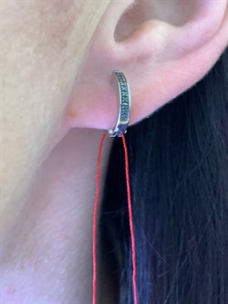 *Серьги Черный бр цв Белое арт. 2671-213-621 вес 1,82 г - фото 314685