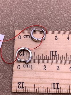 *Серьги Черный бр цв Белое арт. 2671-213-621 вес 1,82 г - фото 314686