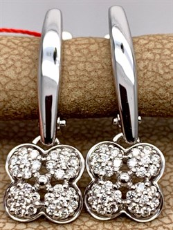 *Серьги Белый бр цв Белое арт. 23302-200-915 вес 3,53 г - фото 314689