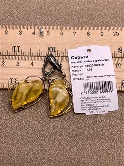 *Серьги Янтарь арт. 43020102519-949, (Вес 7,98г) - фото 314797 *Серьги Янтарь арт. 43020102519-949, (Вес 7,98г) - фото 314797