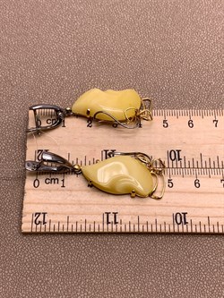 *Серьги Янтарь арт. 73020102519-557, (Вес 8,96г) - фото 314836