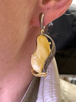 *Серьги Янтарь арт. 63020116546-945, (Вес 12,23г) - фото 314867 *Серьги Янтарь арт. 63020116546-945, (Вес 12,23г) - фото 314867