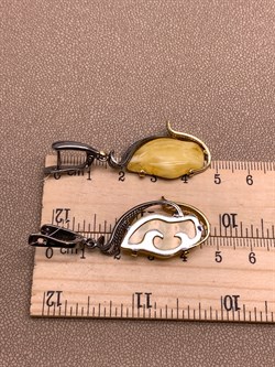 *Серьги Янтарь арт. 43020116546-804, (Вес 9,68г) - фото 314888