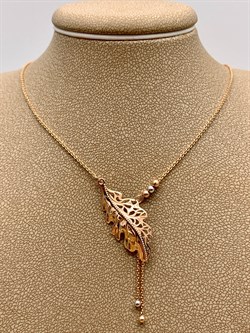 *Колье р.54-50 Лист дуба цв Красное арт. 07-0197-00-000-1110-48-126 вес 3,55 г - фото 314942 *Колье р.54-50 Лист дуба цв Красное арт. 07-0197-00-000-1110-48-126 вес 3,55 г - фото 314942