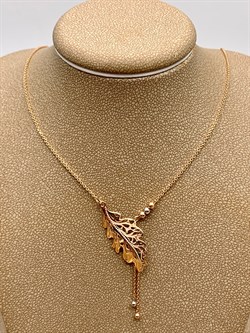 *Колье р.54-50 Лист дуба цв Красное арт. 07-0197-00-000-1110-48-126 вес 3,55 г - фото 314943 *Колье р.54-50 Лист дуба цв Красное арт. 07-0197-00-000-1110-48-126 вес 3,55 г - фото 314943