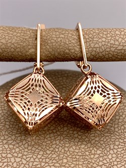 *Серьги Кубики цв Красное арт. 02-3800-00-000-1110-48-271 вес 3,92 г - фото 314950