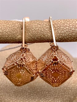 *Серьги Кубики цв Красное арт. 02-3800-00-000-1110-48-271 вес 3,92 г - фото 314951