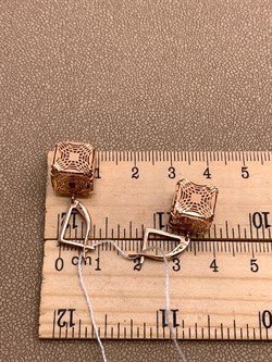 *Серьги Кубики цв Красное арт. 02-3800-00-000-1110-48-271 вес 3,92 г - фото 314956