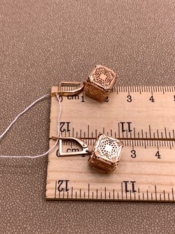 *Серьги Кубики цв Красное арт. 02-3800-00-000-1110-48-271 вес 3,92 г - фото 314957