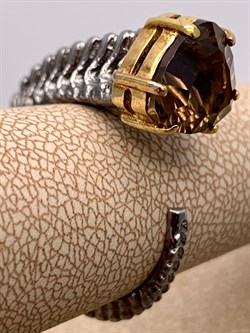 *Кольцо р.18 Скелетон Раухтопаз Дымчатый Кварц Арт 1274 Вес 6,62 г - фото 315029