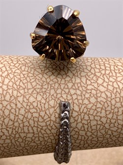 *Кольцо р.18 Скелетон Раухтопаз Дымчатый Кварц Арт 1274 Вес 6,62 г - фото 315030