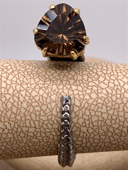 *Кольцо р.18 Скелетон Раухтопаз Дымчатый Кварц Арт 1274 Вес 6,62 г - фото 315032