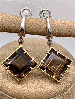 *Серьги Раухтопаз Дымчатый Кварц Арт 2326 Вес 8,73 г - фото 315040