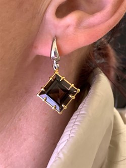 *Серьги Раухтопаз Дымчатый Кварц Арт 2326 Вес 8,73 г - фото 315043