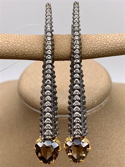 *Серьги Скелетон Раухтопаз Дымчатый Кварц Арт 2136 Вес 14,83 г - фото 315064 *Серьги Скелетон Раухтопаз Дымчатый Кварц Арт 2136 Вес 14,83 г - фото 315064