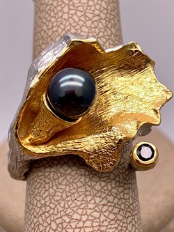 *Кольцо р.17 Черный Жемчуг Арт 1298 Вес 12,25 г - фото 315092 *Кольцо р.17 Черный Жемчуг Арт 1298 Вес 12,25 г - фото 315092