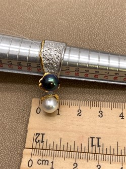 *Кольцо р.16 Поцелуйчик Жемчуг Арт 1207-8,55 Вес 8,55 г - фото 315098