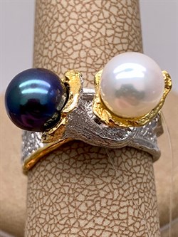 *Кольцо р.16 Поцелуйчик Жемчуг Арт 1207-8,55 Вес 8,55 г - фото 315106