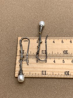 *Серьги Белый Жемчуг Арт 2156-жемчуг Вес 5,84 г - фото 315114