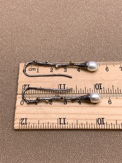 *Серьги Белый Жемчуг Арт 2156-жемчуг Вес 5,84 г - фото 315115