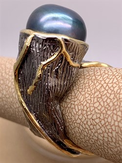 *Кольцо р.17 Улитка Черный Жемчуг Арт 1087 Вес 14,96 г - фото 315140 *Кольцо р.17 Улитка Черный Жемчуг Арт 1087 Вес 14,96 г - фото 315140