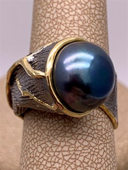 *Кольцо р.17 Улитка Черный Жемчуг Арт 1087 Вес 14,96 г - фото 315145 *Кольцо р.17 Улитка Черный Жемчуг Арт 1087 Вес 14,96 г - фото 315145