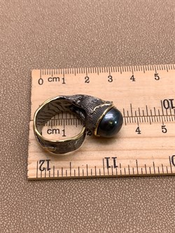 *Кольцо р.17 Улитка Черный Жемчуг Арт 1087 Вес 14,96 г - фото 315150 *Кольцо р.17 Улитка Черный Жемчуг Арт 1087 Вес 14,96 г - фото 315150