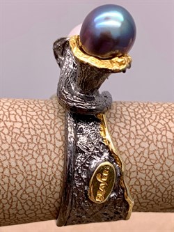 *Кольцо р.17 Поцелуйчик Жемчуг Микс Арт 1207-8,89 Вес 8,89 г - фото 315157