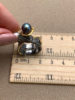 *Кольцо р.17 Поцелуйчик Жемчуг Микс Арт 1207-8,89 Вес 8,89 г - фото 315160