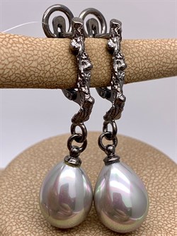 *Серьги Серебристый Перламутр Арт 2176-240 Вес 9,75 г - фото 315172 *Серьги Серебристый Перламутр Арт 2176-240 Вес 9,75 г - фото 315172