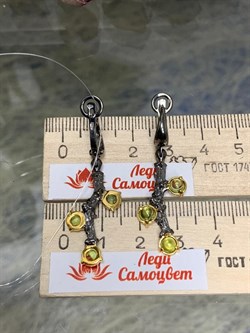 *Серьги Хризолит Арт 2437 Вес 6,06 г - фото 315237