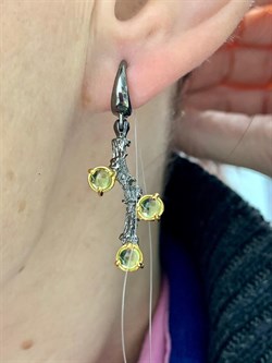 *Серьги Хризолит Арт 2437 Вес 6,06 г - фото 315239