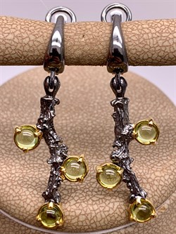 *Серьги Хризолит Арт 2437 Вес 6,06 г - фото 315243