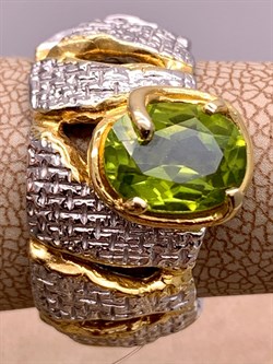 *Кольцо р.17,5 Хризолит Арт 1085-хризолит Вес 9,11 г - фото 315248 *Кольцо р.17,5 Хризолит Арт 1085-хризолит Вес 9,11 г - фото 315248