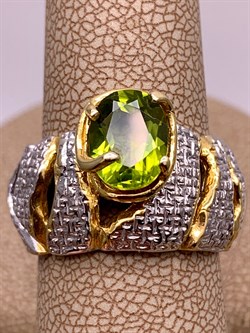 *Кольцо р.17,5 Хризолит Арт 1085-хризолит Вес 9,11 г - фото 315252 *Кольцо р.17,5 Хризолит Арт 1085-хризолит Вес 9,11 г - фото 315252