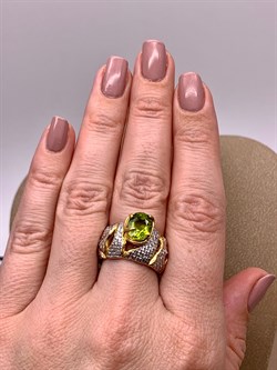 *Кольцо р.17,5 Хризолит Арт 1085-хризолит Вес 9,11 г - фото 315253 *Кольцо р.17,5 Хризолит Арт 1085-хризолит Вес 9,11 г - фото 315253