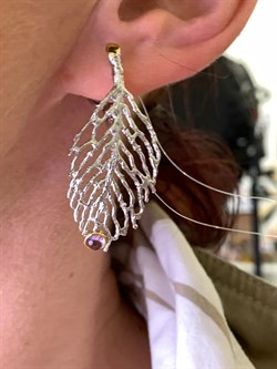 *Серьги Аметист Арт 2161-аметист Вес 8 г - фото 315302