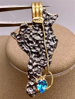 *Подвеска Голубой Топаз Арт 3127-939 Вес 8,98 г - фото 315314 *Подвеска Голубой Топаз Арт 3127-939 Вес 8,98 г - фото 315314